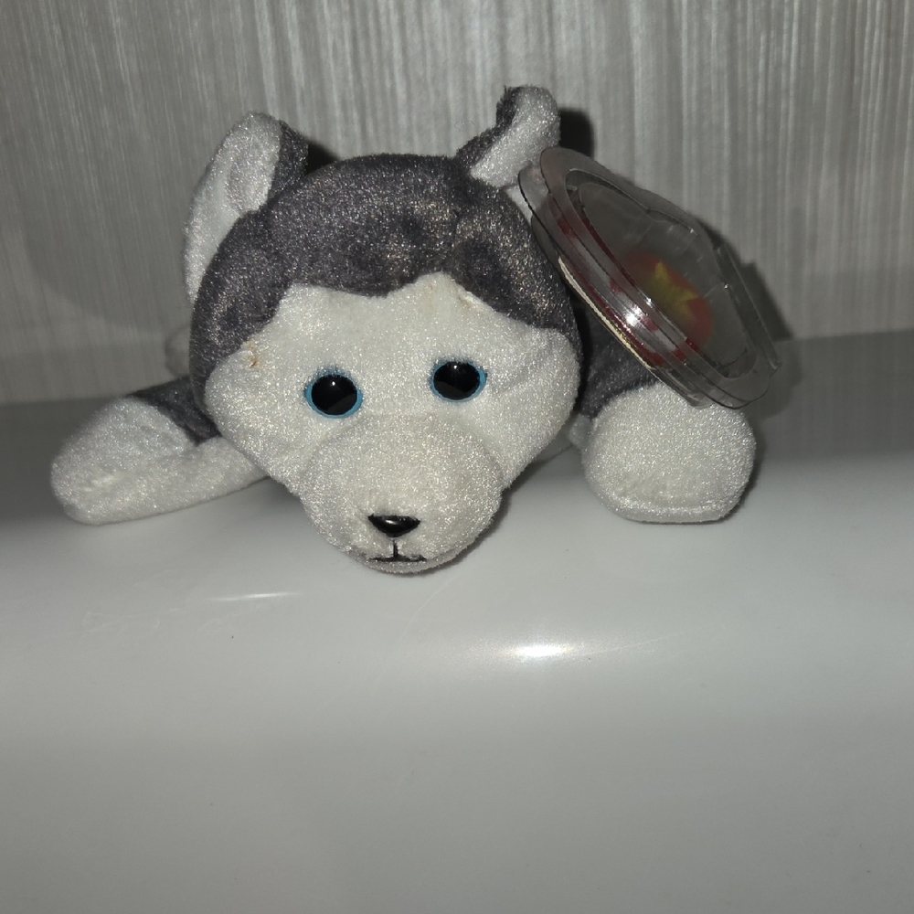 Ty Gray and White Plush Husky Nanook 1996